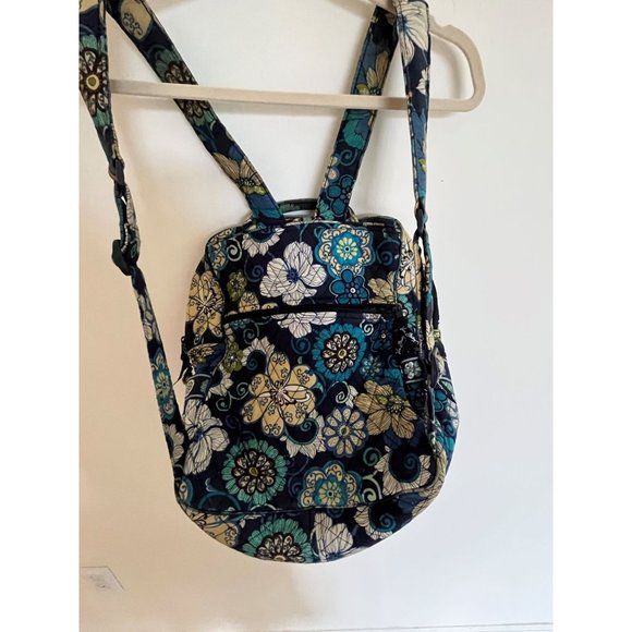 Vera Bradley Backpack Quilted Blue Tapestry Retired Pattern Retro - Picture 7 of 11